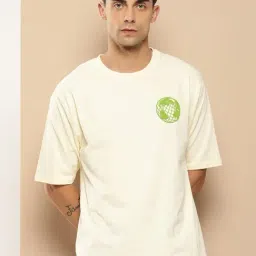 Difference Of Opinion White Loose Fit Printed T-Shirt-image-54