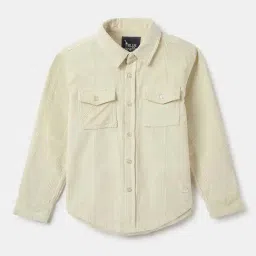 Blue Giraffe Boys Off White Cotton Solid Full Sleeves 1 Shirt-picture-18