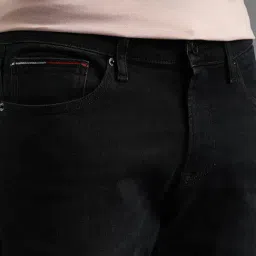 TOMMY HILFIGER Black Mid Wash Regular Fit Mid Rise Jeans image 5
