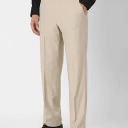 Van Heusen Beige Regular Fit Trousers image 3