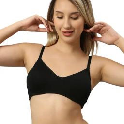 Smarty Pants Black Cotton Medium Coverage T-Shirt Bra-picture-10