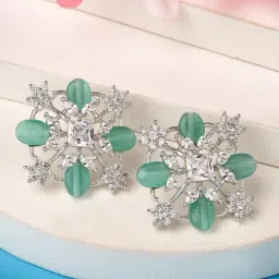 Karatcart Silver Blue Earrings for Women-picture-23