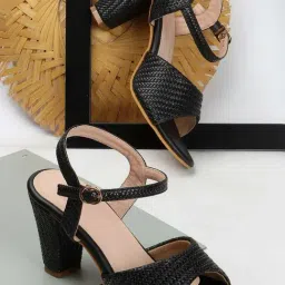 Carlton London Women's Black Ankle Strap Sandals-picture-45
