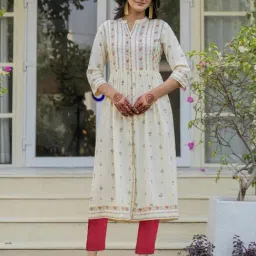 Juniper Ivory Printed Kurta-image-61
