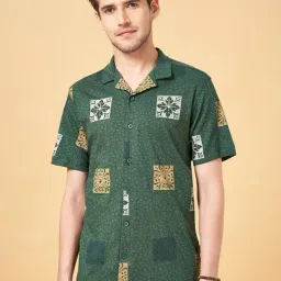 7 Alt By Pantaloons Pine Cotton Slim Fit Printed Shirt-picture-12