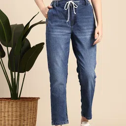 Mast & Harbour Women Boyfriend Fit High-Rise Light Fade Stretchable Jeans-picture-10