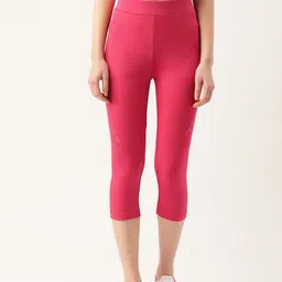 Sweet Dreams Women Fuchsia Pink Solid 3/4Th Tights-picture-26