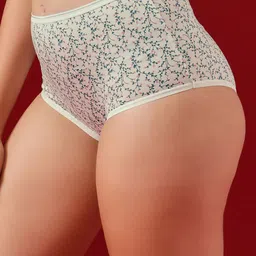 Clovia Printed Floral Printed High-Rise Hipster Brief image 3