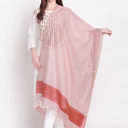 Dupatta Bazaar Maroon Striped Dupatta-picture-19