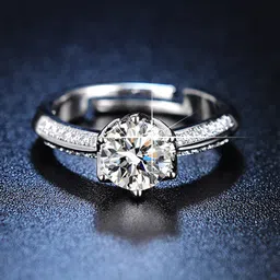 Jewels Galaxy Silver-Plated AD-Studded Ring-image-60