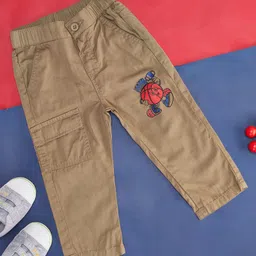 Pantaloons Baby Cotton Basketball Printed Trousers - Brown-picture-26