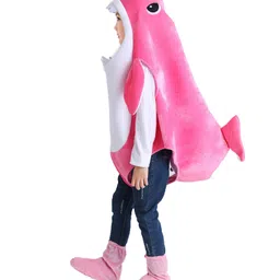 Little Surprise Box Blended Halloween Theme Half Sleeves Shark Costume Set - Pink-picture-18