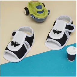 Neska Moda Butterfly Embroidered Velcro Closure Sandals - Black-picture-13