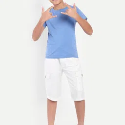 PUPPET-NX Boys Cotton Regular Fit Mid-Rise Cargo Shorts with Drawstring Closure-picture-19