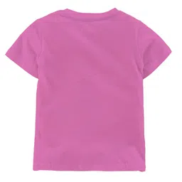 Zeezeezoo Fathers Day Theme  Half Sleeves Baby & Daddy Elephant Printed Tee - Pink image 3