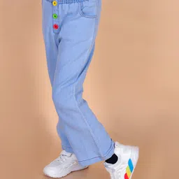 Superminis Solid Stretchable Denim Jeans - Sky Blue image 4