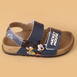 Babyoye Disney Sandals with Velcro Closure & Mickey Mouse Print - Navy Blue image 4