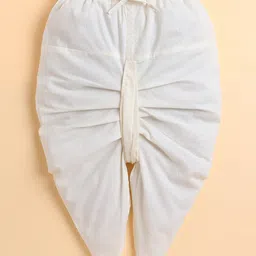 Polka Tots Cotton Woven Full Sleeves Turban Printed Kurta & Dhoti Set - Blue image 5