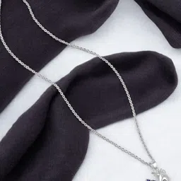 Oviya Rhodium-Plated Heart Shaped Pendants with Chains-picture-25