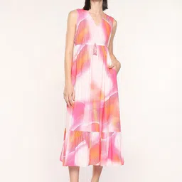 RAREISM Tie and Dye Sleeveless A-Line Midi Dress-picture-16