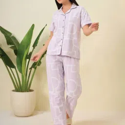 Sweet Dreams Purple Printed Pyjama Set-image-36