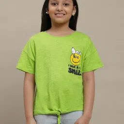 Kidsville Peanuts Printed Lemon Tshirt For Girls image 1