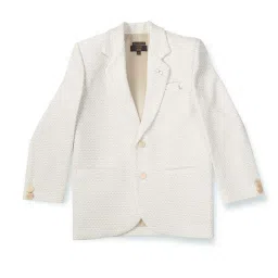 Gini & Jony Kids White Cotton Self Pattern Full Sleeves Blazer image 1