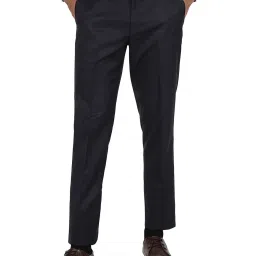 Metal Navy Blue Slim Fit Trousers image 1