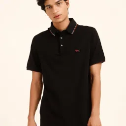 ANDAMEN Black Regular Fit Polo T-Shirt image 1