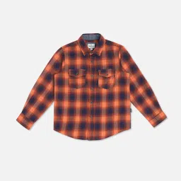 Pepe Jeans Kids Orange Checks Shirt image 1