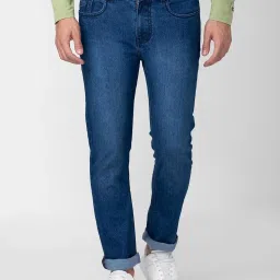 Being Human Blue Lightly Washed Slim Fit Jeans image 1
