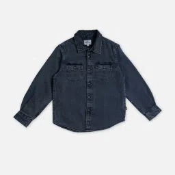 Pepe Jeans Kids Blue Solid Shirt image 1