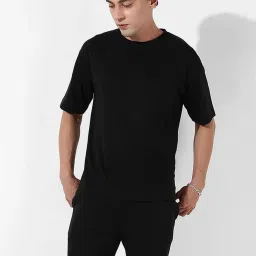 Campus Sutra Black Regular Fit Printed Co-Ord Set image 1