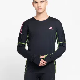 Adidas Black Regular Fit Printed Sports T-Shirt image 1