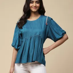 aarke Ritu Kumar Blue A Line Kurti image 1