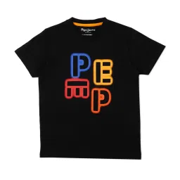Pepe Jeans Kids Black Graphic Print T-Shirt image 1