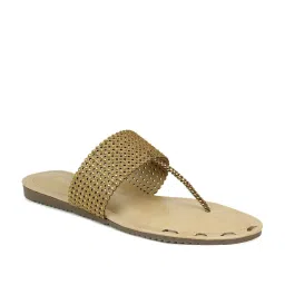 Inc.5 Women's Antique Gold T-Strap Sandals image 1