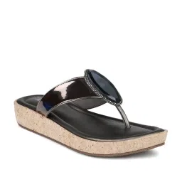 Inc.5 Women's Gun Metal Thong Wedges image 1