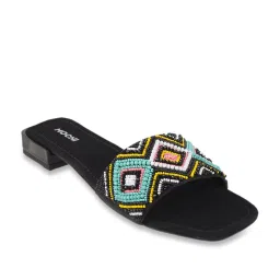 Mochi Women's Black Ethnic Sandals image 1
