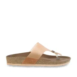 Mochi Women's Tan Thong Sandals image 1