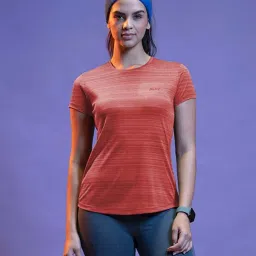 Lyra Red Self Pattern Sports T-Shirt image 1