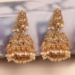 Karatcart Gold-Tone Plated Red & Green Earrings for Women-image-44