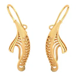 P.C. Chandra Jewellers 14KT Yellow Gold Earrings With Unique Bended Conical Shape-picture-20