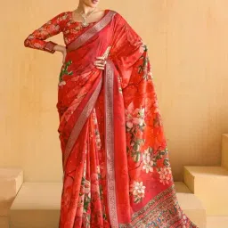 Saree Mall Red Woven Sarees With Unstitched Blouse-image-36