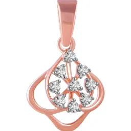 P.C. Chandra Jewellers 14KT (585) Rose Gold and Diamond Pendant (Without Chain) for Women-image-118