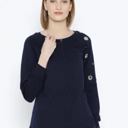 Belle Fille Navy Full Sleeves Sweatshirt-image-4