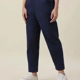 Fabindia Blue Cotton Solid Comfort Fit Trouser-image-11