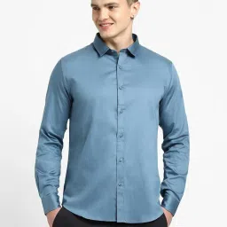 Forever 21 Blue Cotton Regular Fit Printed Shirt image 1