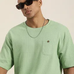 Dillinger Pista Green Loose Fit Cotton Oversized Crew T-Shirt image 1