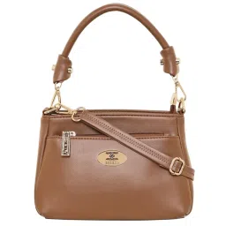 Esbeda Brown Solid Small Sling Handbag image 1